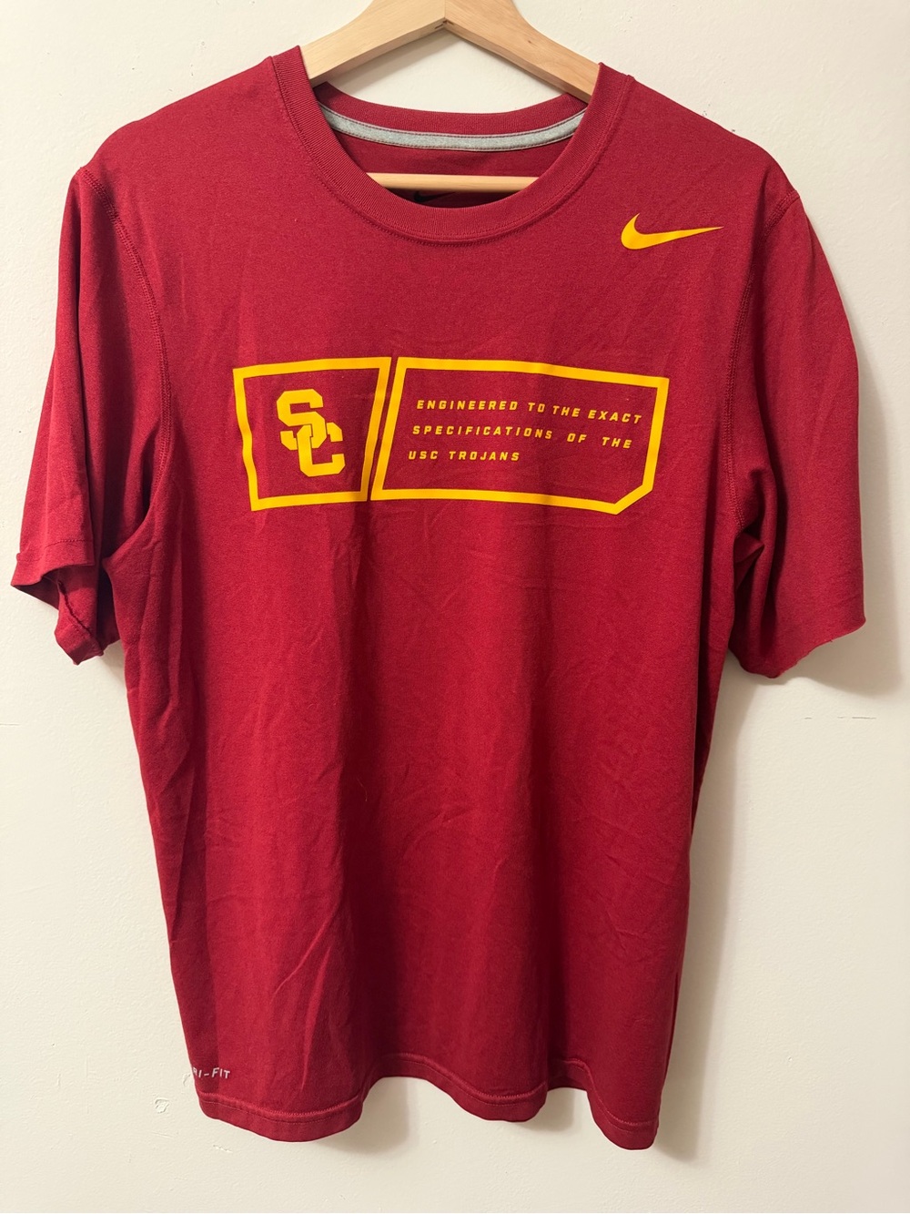 Nike Red Short-Sleeve Crew T-Shirt with Yellow USC Graphic